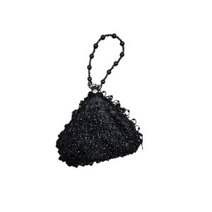 Elegant Black Beaded Women's Bag